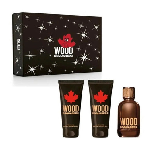 Dsquared2 Dsquared Dsquareed2 Wood Eau De Toilette 100ml Spray Perfumed Shower Gel 100ml After Shave Balm 100ml