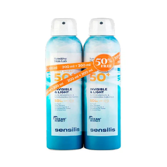 Sensilis Body Spray Invisible & Light Spf50+ 2x200ml